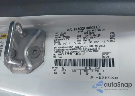 2020 Ford Transit Connect Xl Cargo Van from USA, damaged, VIN NM0LS7E27L1465767